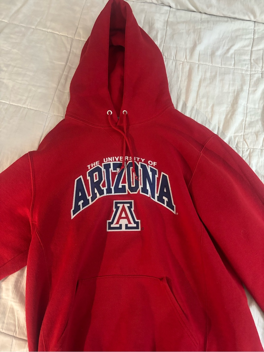 Russell Athletic Red Hoodie with Blue Logo